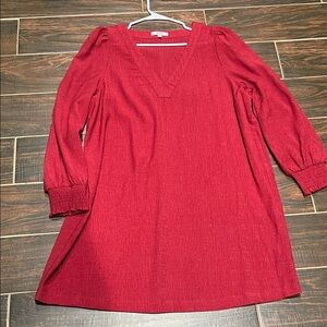 Steve Madden V-Neck Long Puff Sleeve Tunic Dress